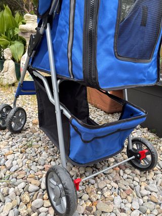 Carrito para perros azul y negro