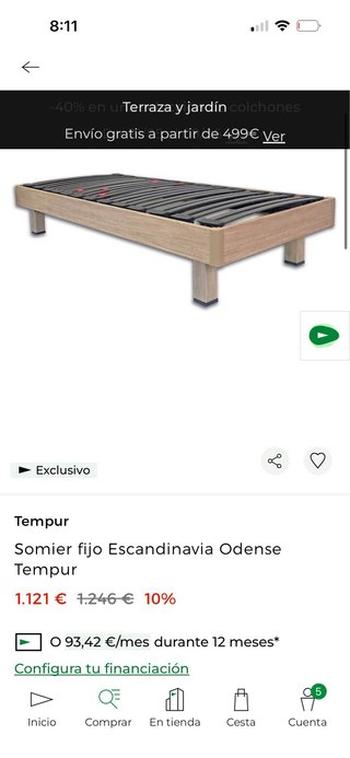 Somier Tempur Escandinavia Odense 150 x 200