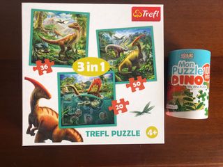 Lote Puzzles Dinosaurios Trefl y Schmidt