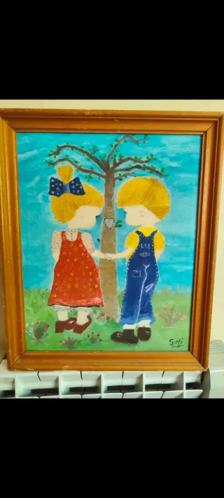 Cuadro abstracto pintado a mano