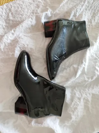 Botines charol tacón multicolor talla 37