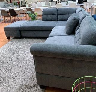 Sofá Rinconero Gris con Arcón