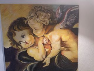 Cuadro de ángeles pintado