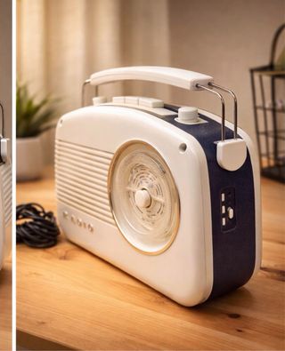Radio retro. Funciona con pilas o corriente