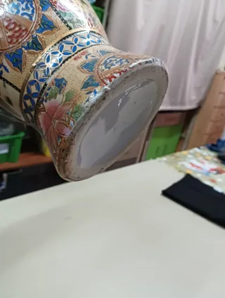 Jarrón chino porcelana multicolor