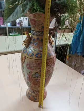 Jarrón chino porcelana multicolor