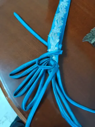 Vestido fiesta azul/verde azulado