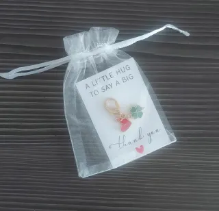 Llavero Corazón y Trébol con Tarjeta