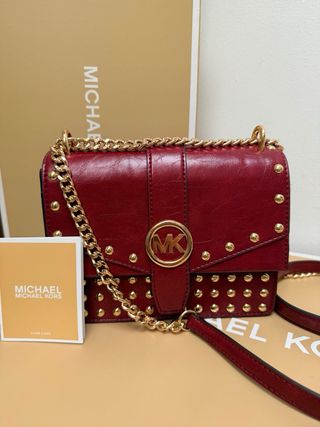 Bolso Michael Kors Rojo con Tachuelas Doradas