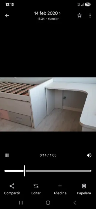 Cama juvenil con escritorio y cómoda