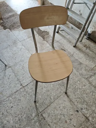 Silla vintage madera y metal