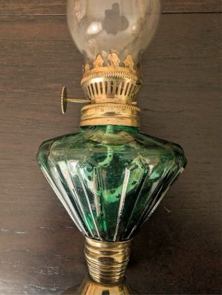 Lámpara de aceite vintage verde