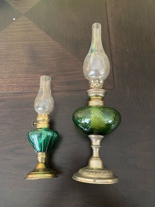 Lámpara de aceite vintage verde