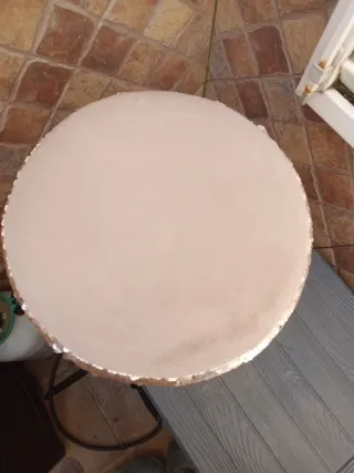 Taburete rosa palo con purpurina