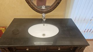 Mueble de baño madera y piedra a estrenar