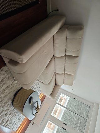 Sofá chaiselongue tela beige