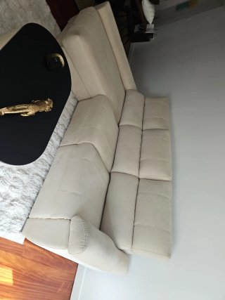Sofá chaiselongue tela beige