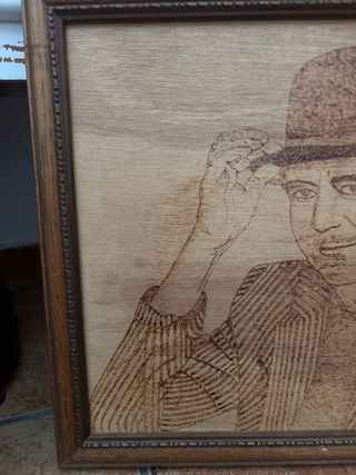 Pirograbado Joaquin Sabina Hecho a Mano