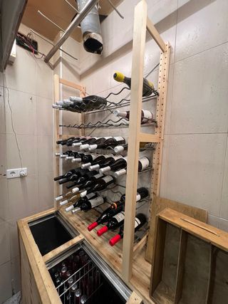Botellero Madera y Metal
