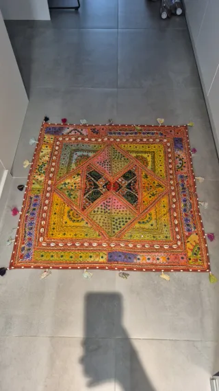 Dos Tapiz/Funda Cojín/Alfombra Multicolor 80X80cm