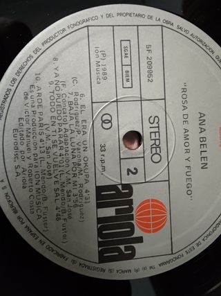 Vinilo Ana Belén - Rosa de amor y fuego