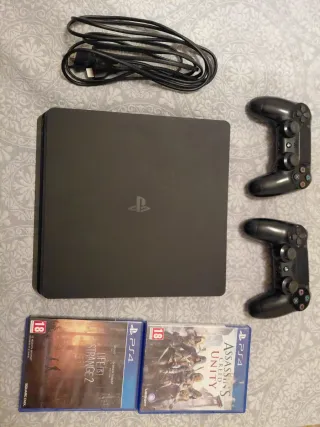 Consola PS4 Negra 2 Mandos + 2 Juegos