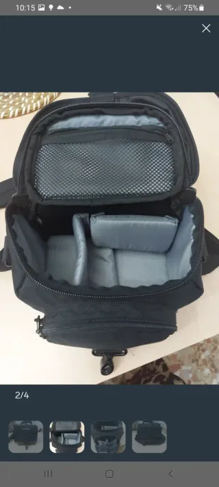 Mochila Canon Negra y Verde para Cámara