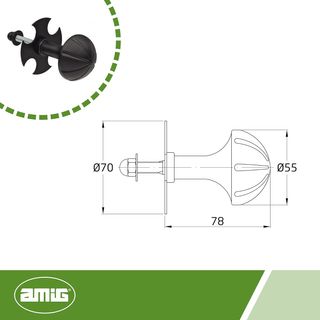 Amig - Pomo - Fijo y con Roseta - Ø 55 mm - Acabad