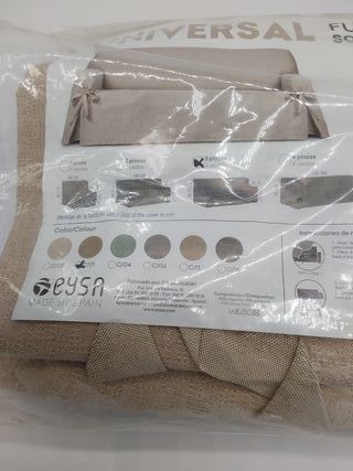 Fodera per divano EYSA Genna con nastri antimacchia 3 posti Colore Beige