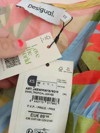 Vestido Desigual Tropical Largo Talla XS/S