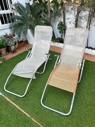 Lote 2 hamacas plegables jardín