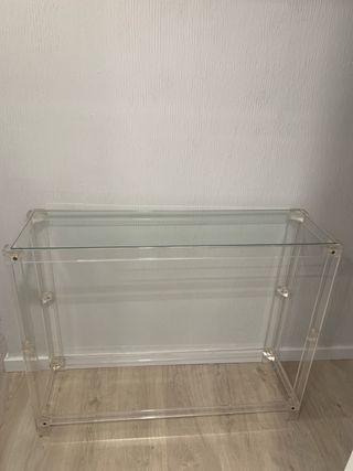 Mesa consola, auxiliar,  acrílico y cristal regalo