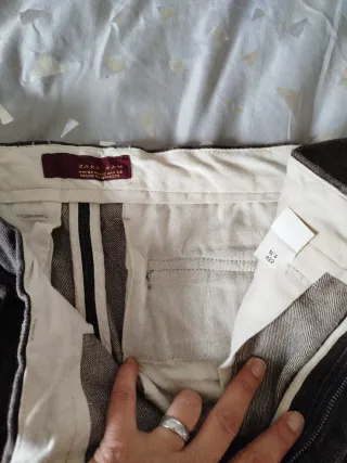 Pantalón Zara Hombre T 32 Marrón