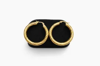 Pendientes Aro Dorados Trenzados 40mm dorado