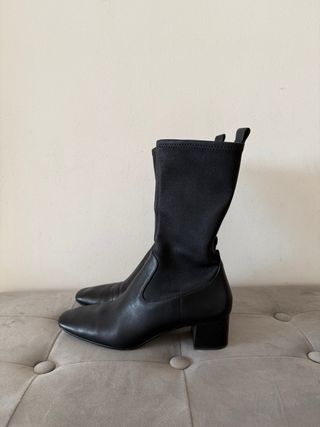 Botines negros piel Massimo Dutti
