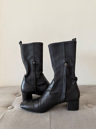 Botines negros piel Massimo Dutti