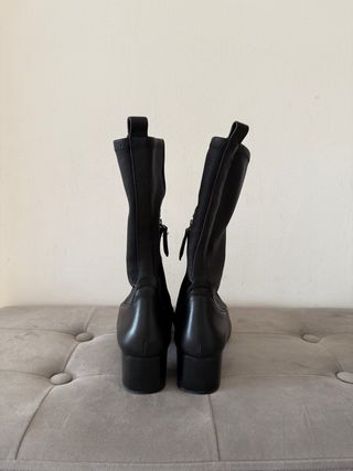 Botines negros piel Massimo Dutti