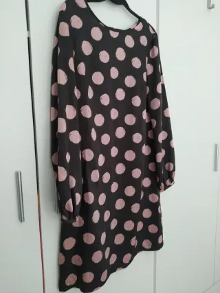 Vestido MNG lunares rosa talla S