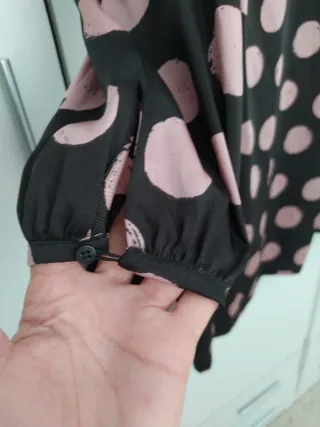 Vestido MNG lunares rosa talla S