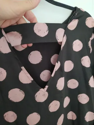 Vestido MNG lunares rosa talla S