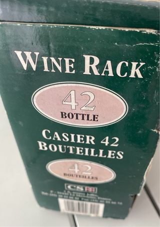 Botellero 42 botellas madera y metal