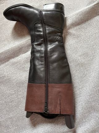 Botas Altas Ralph Lauren Cuero Negro/Marrón