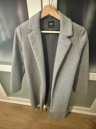 Abrigo paño Zara gris