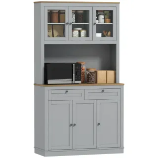 Alacena Cocina Madera y Cristal