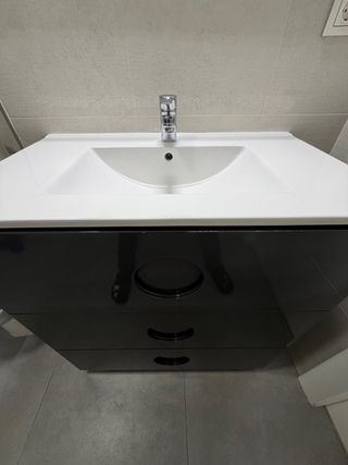 Mueble de baño 80cm + espejo con Luz Led