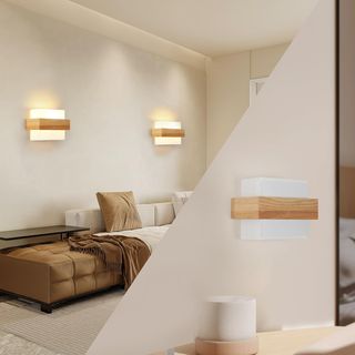 Lámpara de pared madera E27