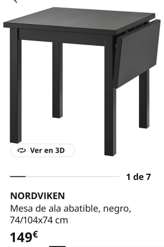 Mesa plegable negra Ikea