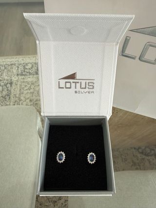 Pendientes Lotus Circonita y Plata