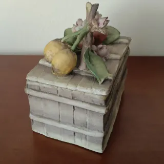 Caja joyero porcelana frutas y flores