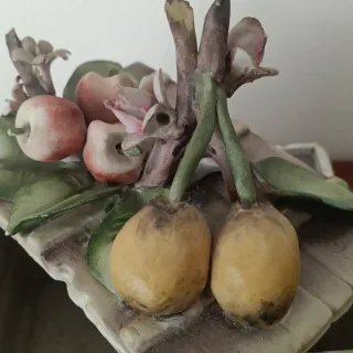 Caja joyero porcelana frutas y flores